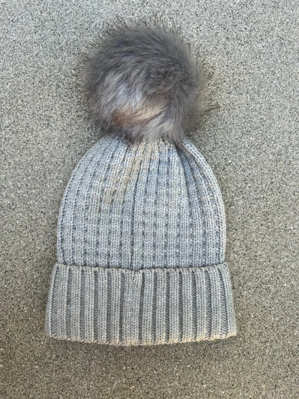 AEROPOSTALE Cuffed Pom Beanie Women's One Size Grey Knit Winter Cap Hat